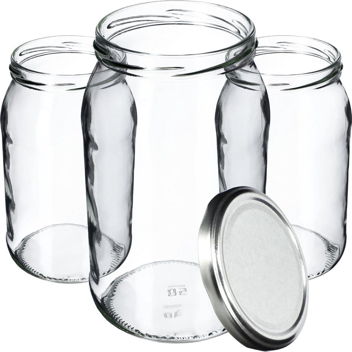 Set van 8 Weckpotten 900 ml met Schroefdeksel voor Inmaken en Bewaren