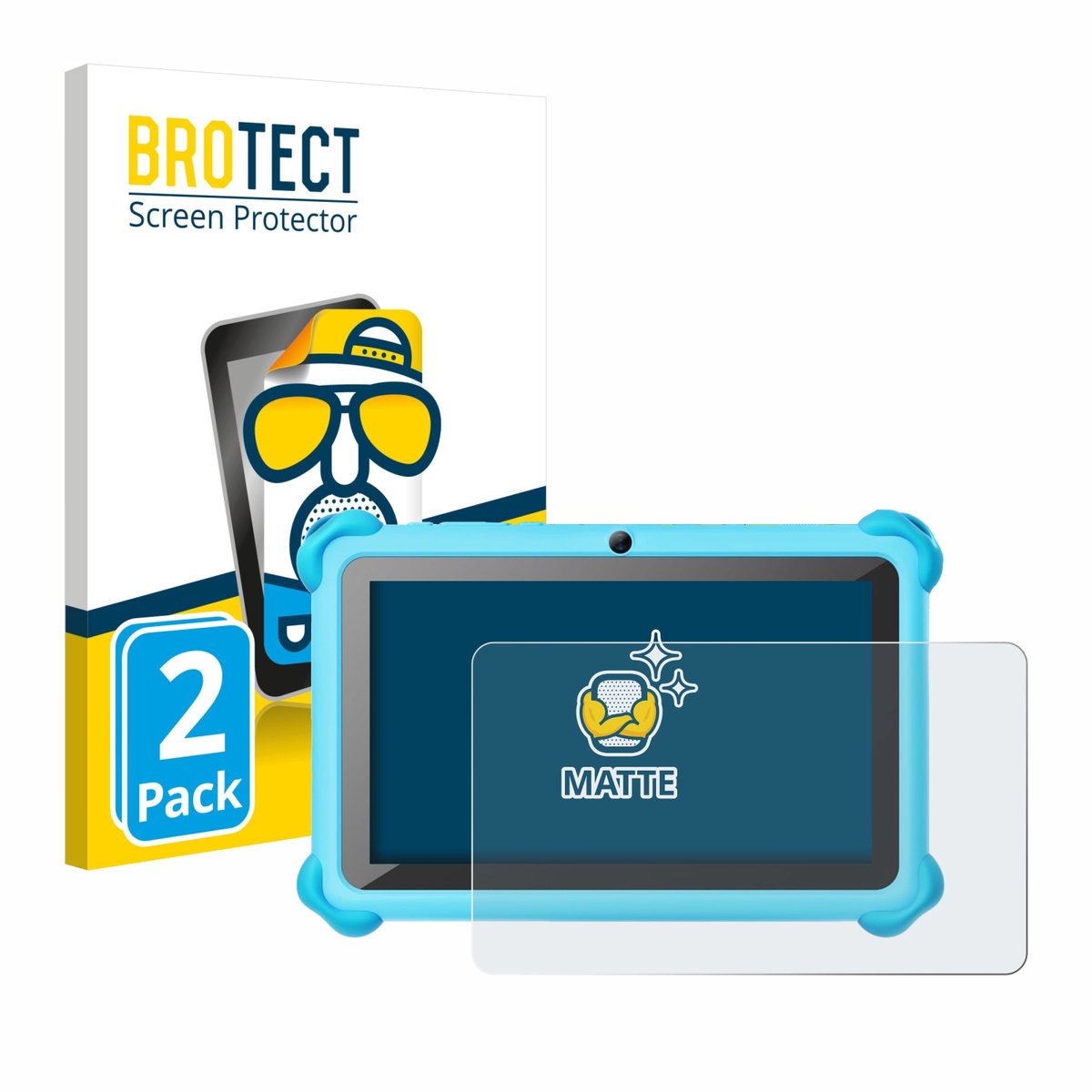 BROTECT - Screenprotector voor zcobro KIDS710 7" - Folie Beschermfolie matte 2 Stuks