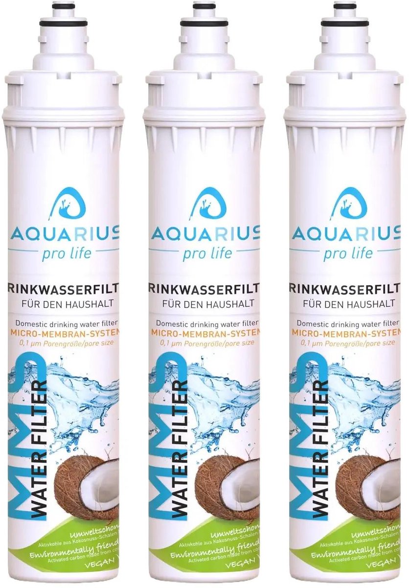 AQUARIUS pro life – 3-jarige bundel vervangende cartridges (-5%) – drinkwaterfilter – 3‑staps
