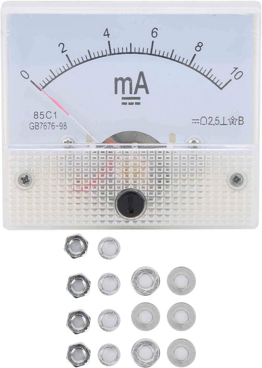 Analoge DC Ampèremeter 0-10mA Paneelmeter voor Stroommeting
