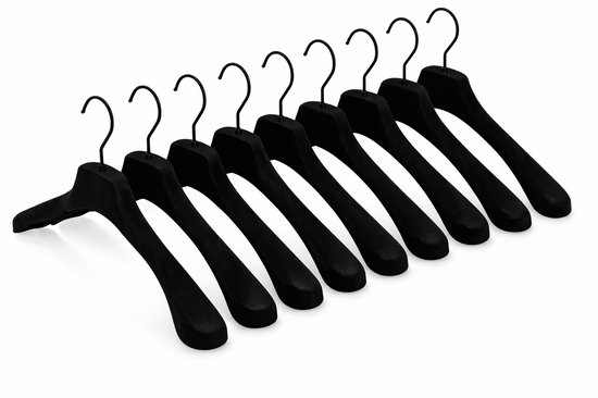 Cintre velours épaules larges noir "45CM", lot de 10 pièces