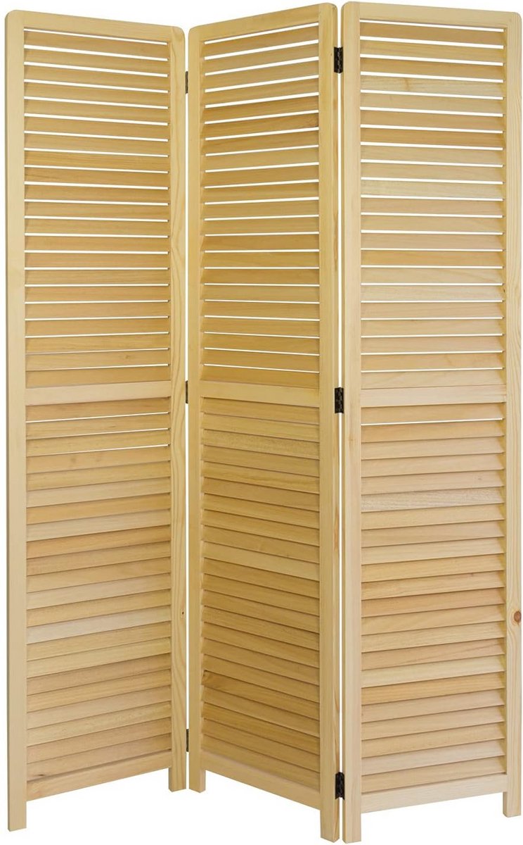 Houten Kamerscherm 3-delig 170 cm Ruimteverdeler en Inkijkbescherming Natuurlijk Design