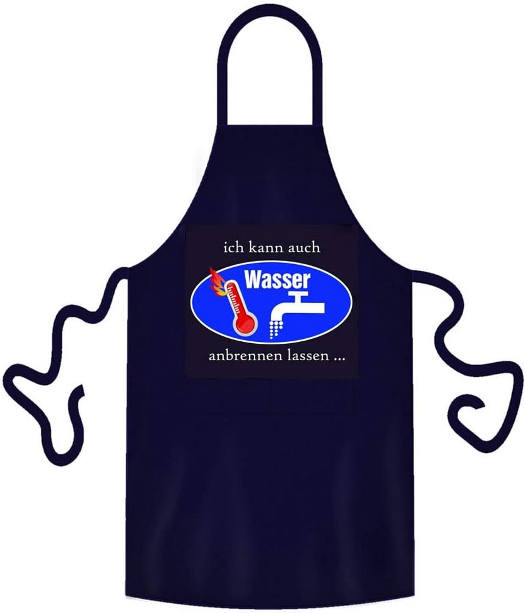 Barbecueschort voor mannen - 116 cm - Donkerblauw - Kookschort met geschenkverpakking