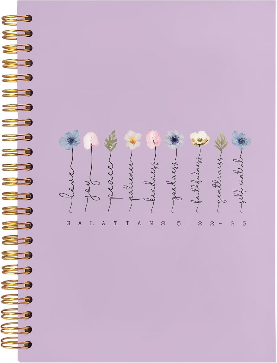 Boho Bloemen Christelijk Notitieboek Spiraal - Dagboek en Bijbel Journaling