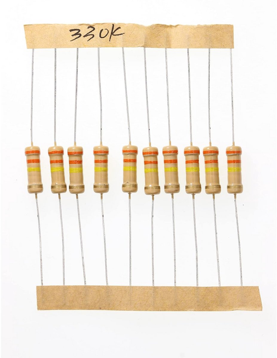 100 Stuks Weerstanden 1 Watt 330K Ohm 5% Koolstoffilm Componenten