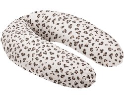 doomoo Buddy - Zwangerschapskussen & Voedingskussen - Ergonomisch - Microkorrels - Biologisch katoen - 180 cm - Leopard Cream