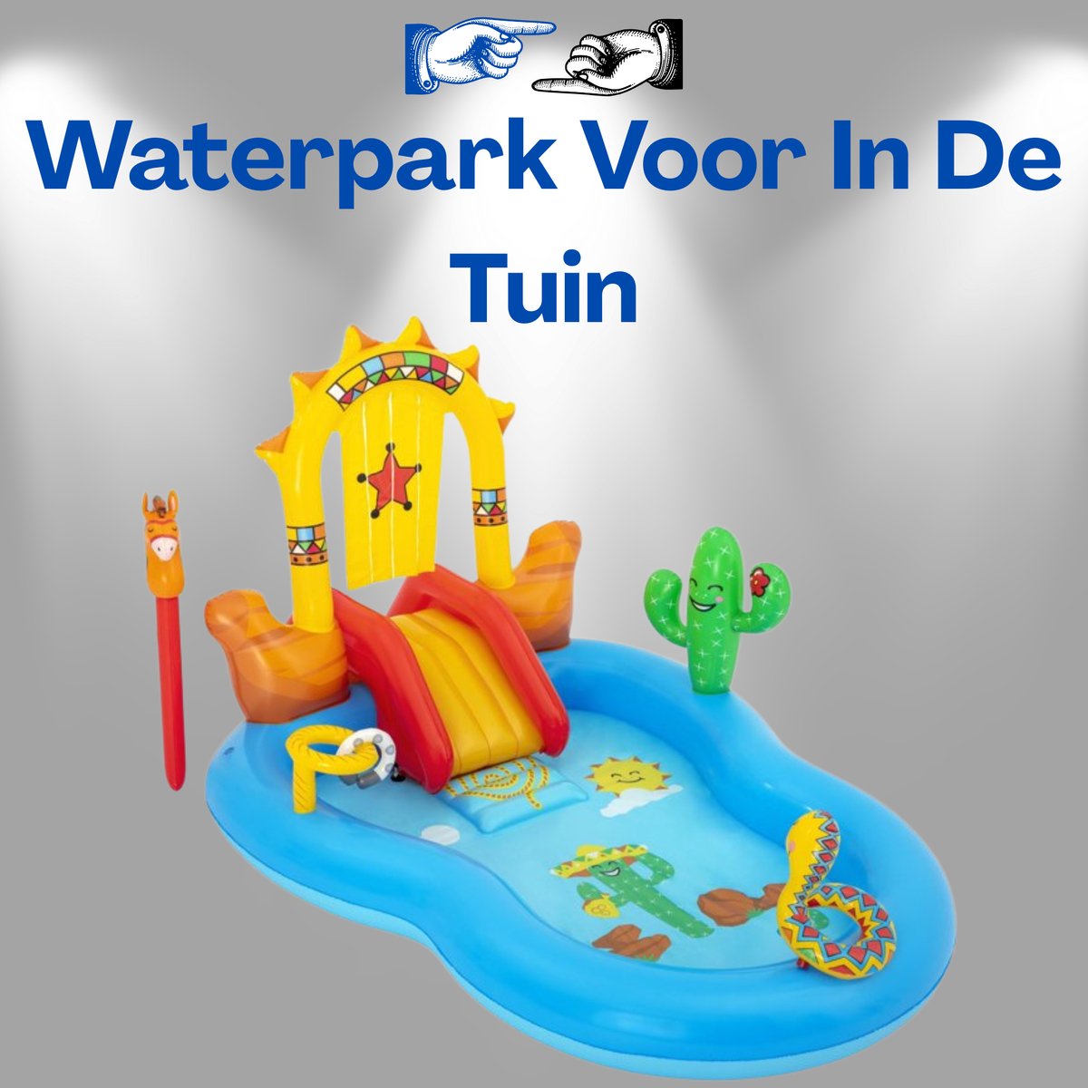Bestway Opblaasbaar Waterpark 264x188x140 cm - Speelgoed 2 jaar - Kinder Zwembad met Glijbaan, Slang Waterfontein, Ringwerpspel en Cactus - PVC Waterspeelcentrum 278L - Voor Meerdere Kinderen - Inclusief Reparatiepatch Met Ebook — afbeelding 9