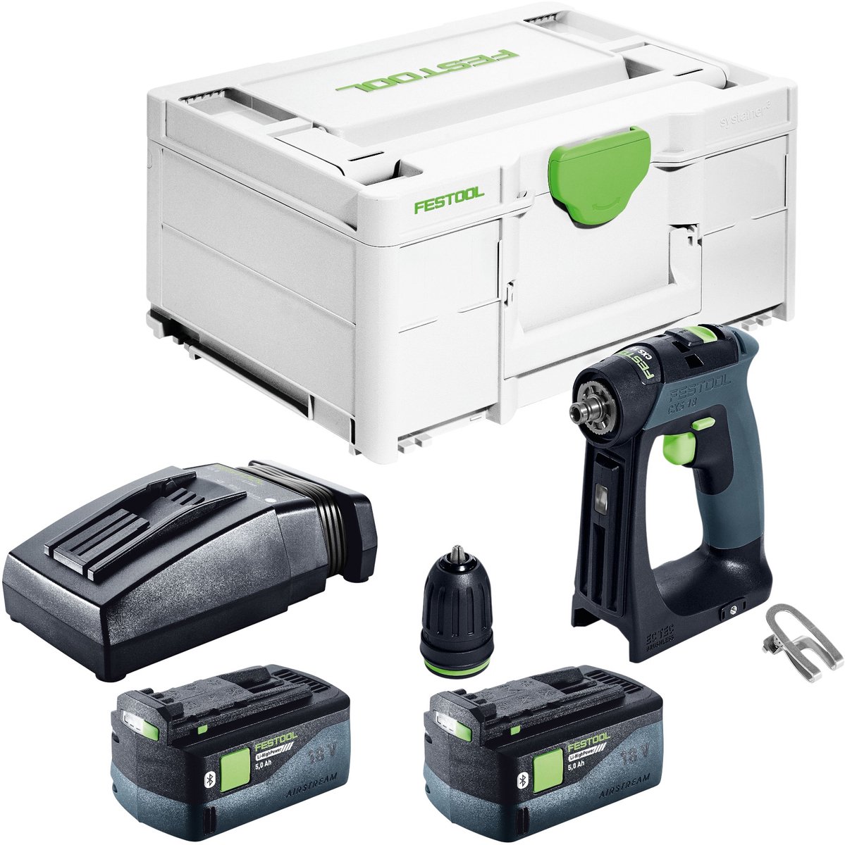 Festool CXS 18 accuboormachine 18 V 40 Nm borstelloos + 2x accu 5.0 Ah + lader + systainer