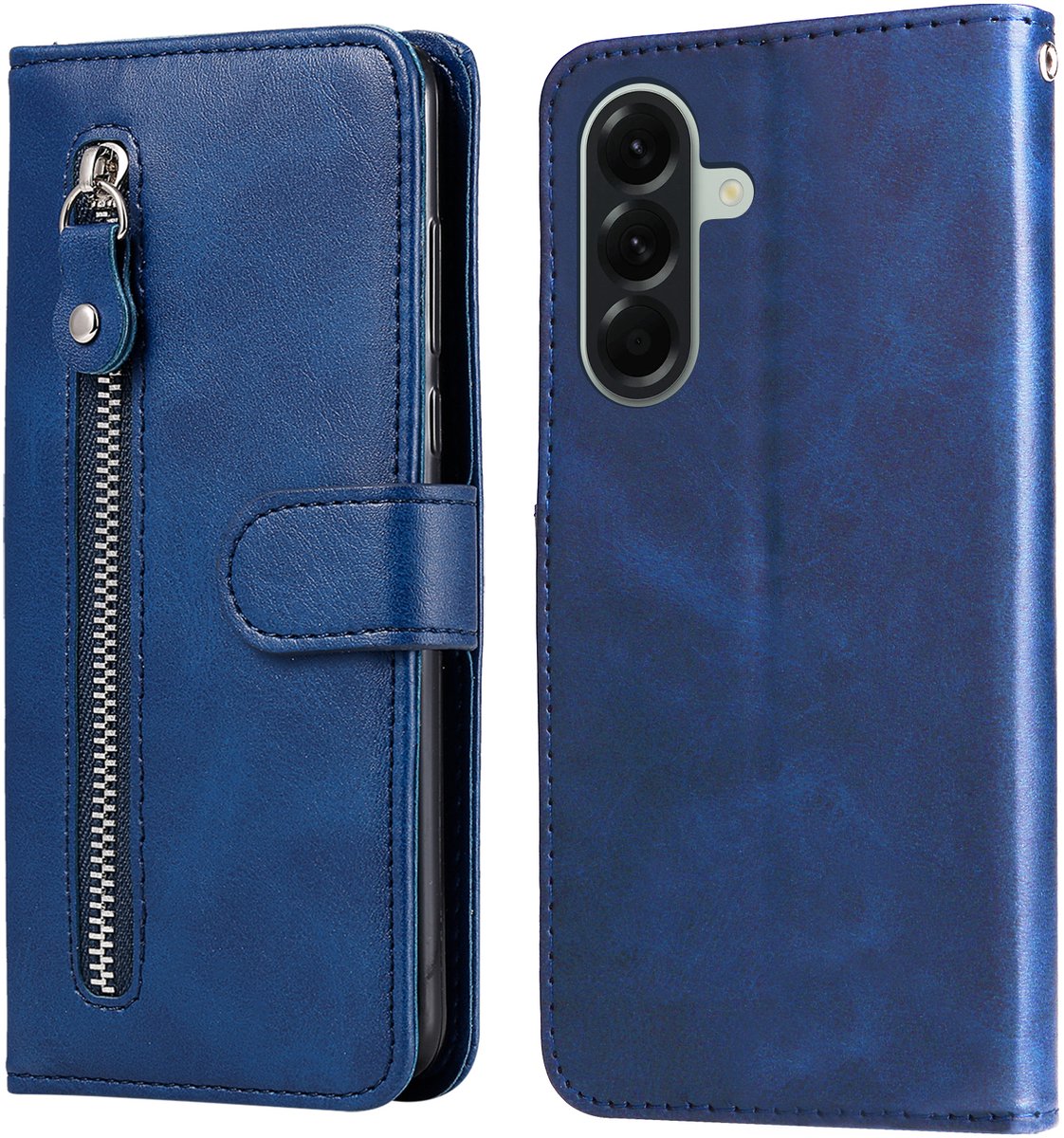 blauw wallet book-case rits hoesje - Telefoonhoesje geschikt voor Samsung Galaxy A57 5G