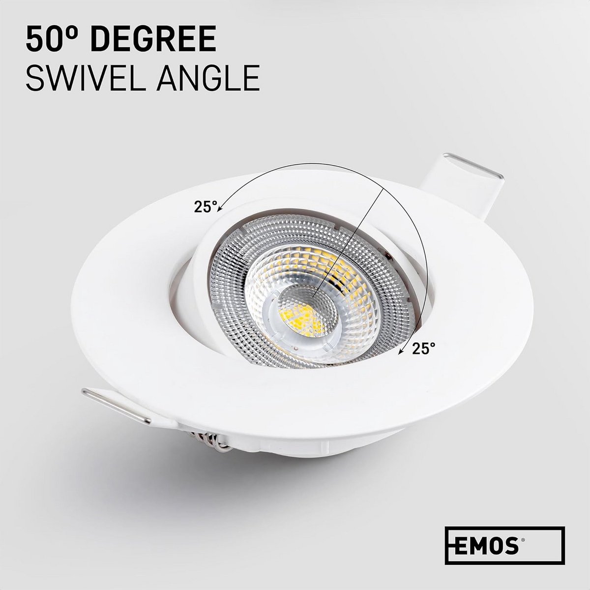 Set van 6 LED Inbouwspots Wit 5W Warm Wit 3000K 450lm Draaibaar