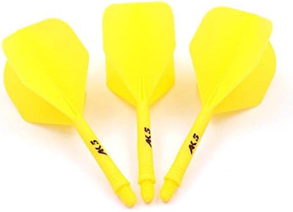 Dartpijlen Flights AK5 Shape Geel All-in-One Systeem