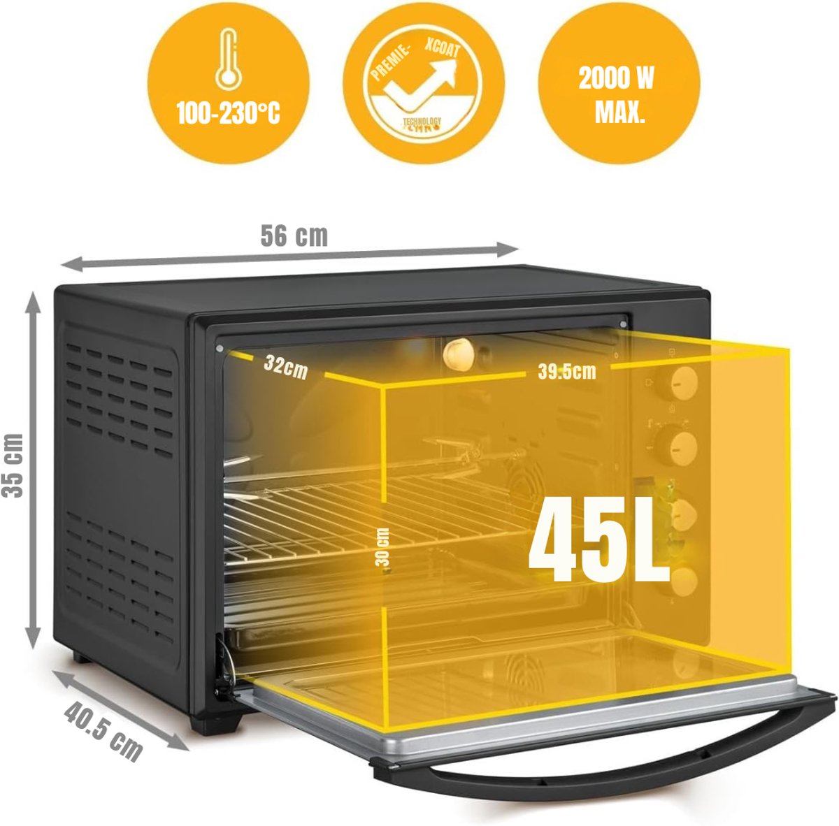 Florixa® Airfryer met Dubbele Lade - Zwart - afbeelding 3