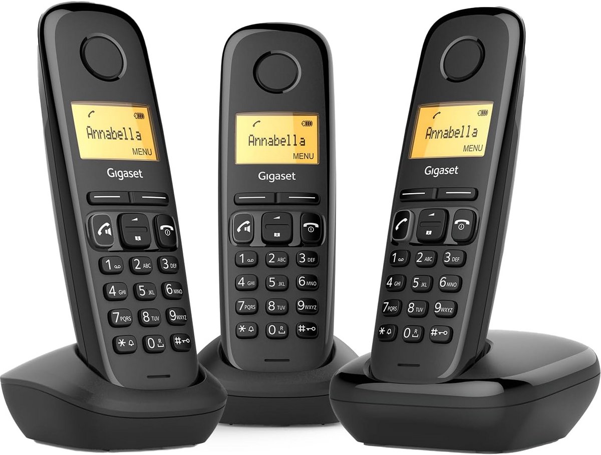 Draadloos DECT Telefoon Trio Set met Verlicht Display en Handsfree Functie