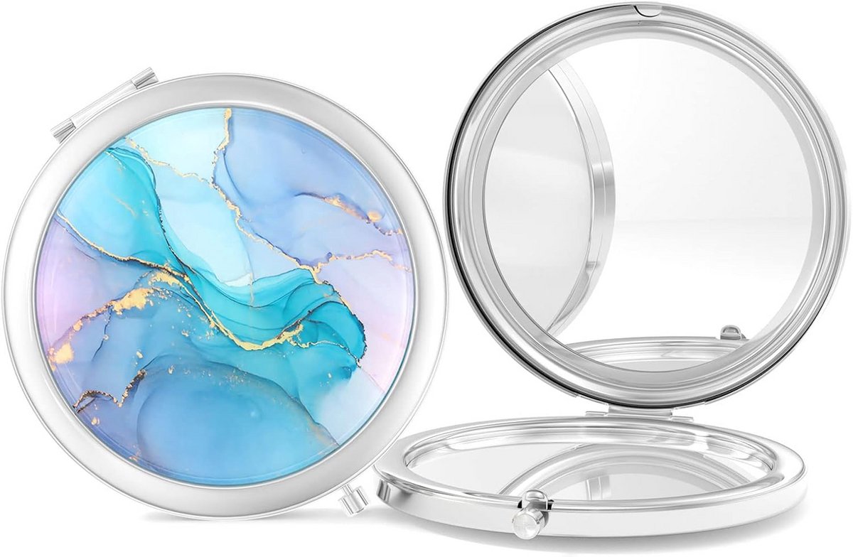 Compacte Zakspiegel met 2x Vergroting - Dubbelzijdige Make-up Spiegel