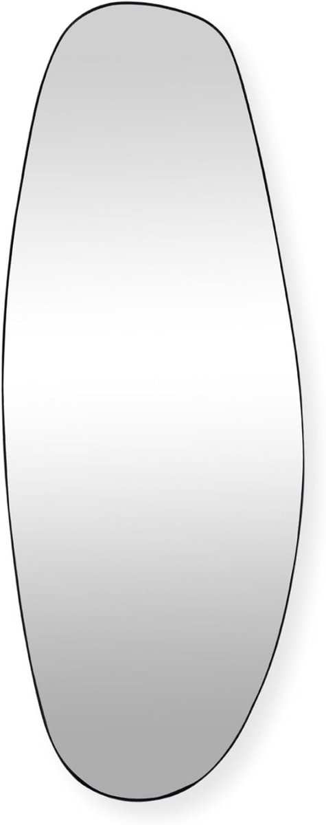 SNJY® Passpiegel - Spiegel Staand - Wandspiegel - Asymmetrisch Desgin - 160x60 cm - Zwart