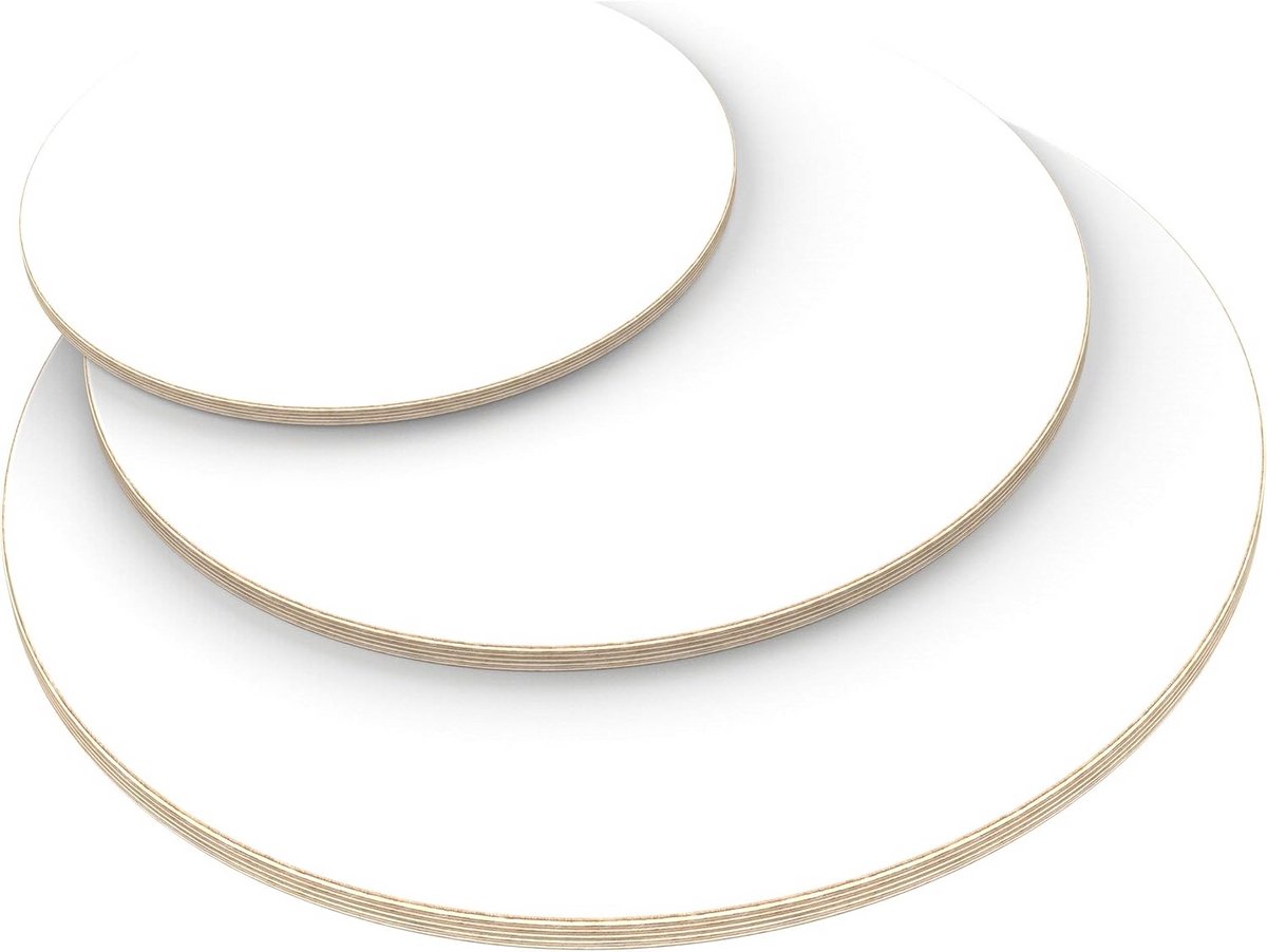 Rond Tafelblad 18mm Wit Multiplex Ø 70cm - Gecoat Berken Hout voor Keuken of Werkblad