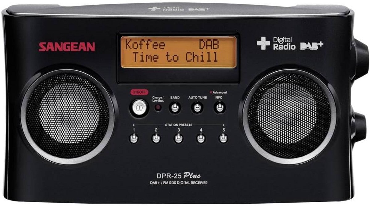 Draagbare Digitale Radio met DAB+ en FM RDS, LCD Display, Zwart
