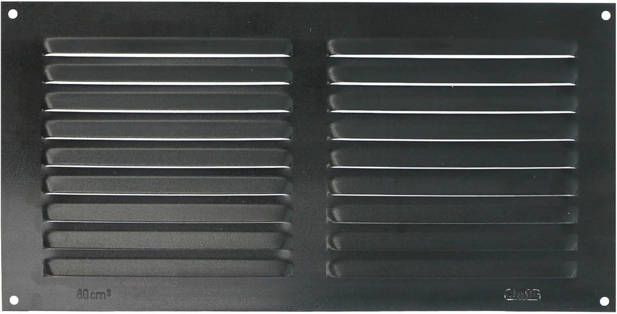 Rechthoekig Ventilatierooster Aluminium 150x300mm Zwart - Luchtrooster voor Plafond of Muur