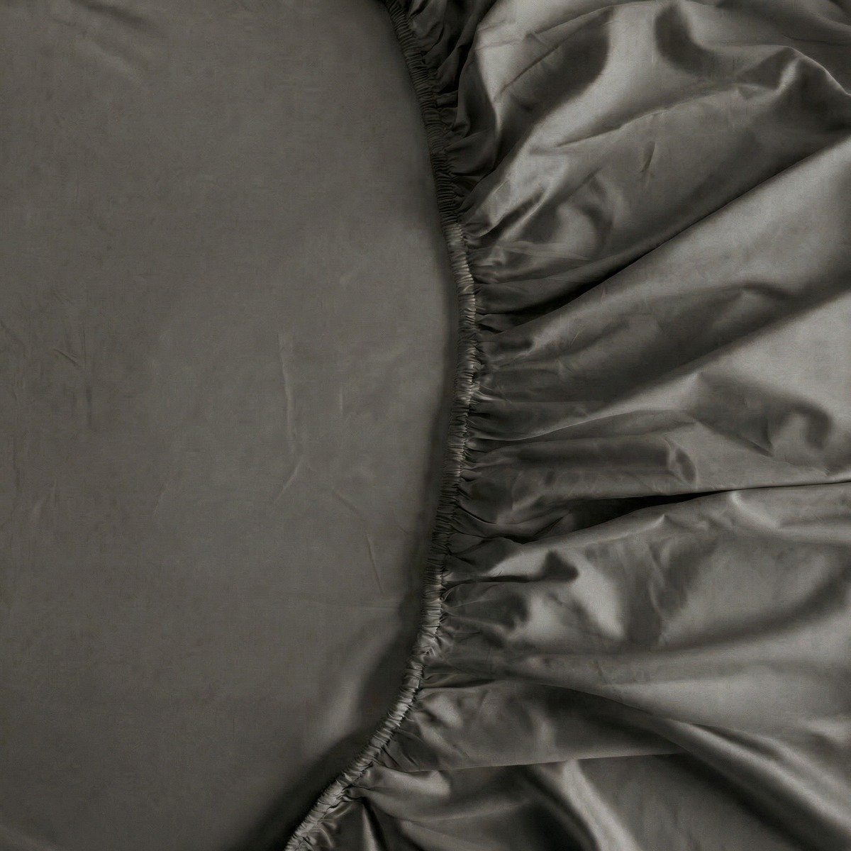 Kayori Saya Topper Hoeslaken Katoensatijn - 180x210-220cm - Matrasdikte 12cm - Luxe & Zacht - Biologisch Katoen - Antracite - 180x210-220 - Tweepersoons - Biologisch Katoen - Antracite