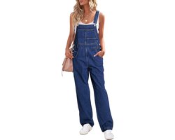 Damesjeans Baggy Pasvorm – Straight Fit met Brede Pijpen, Stretch Denim, Ruime Tuinbroek voor Alle Seizoenen