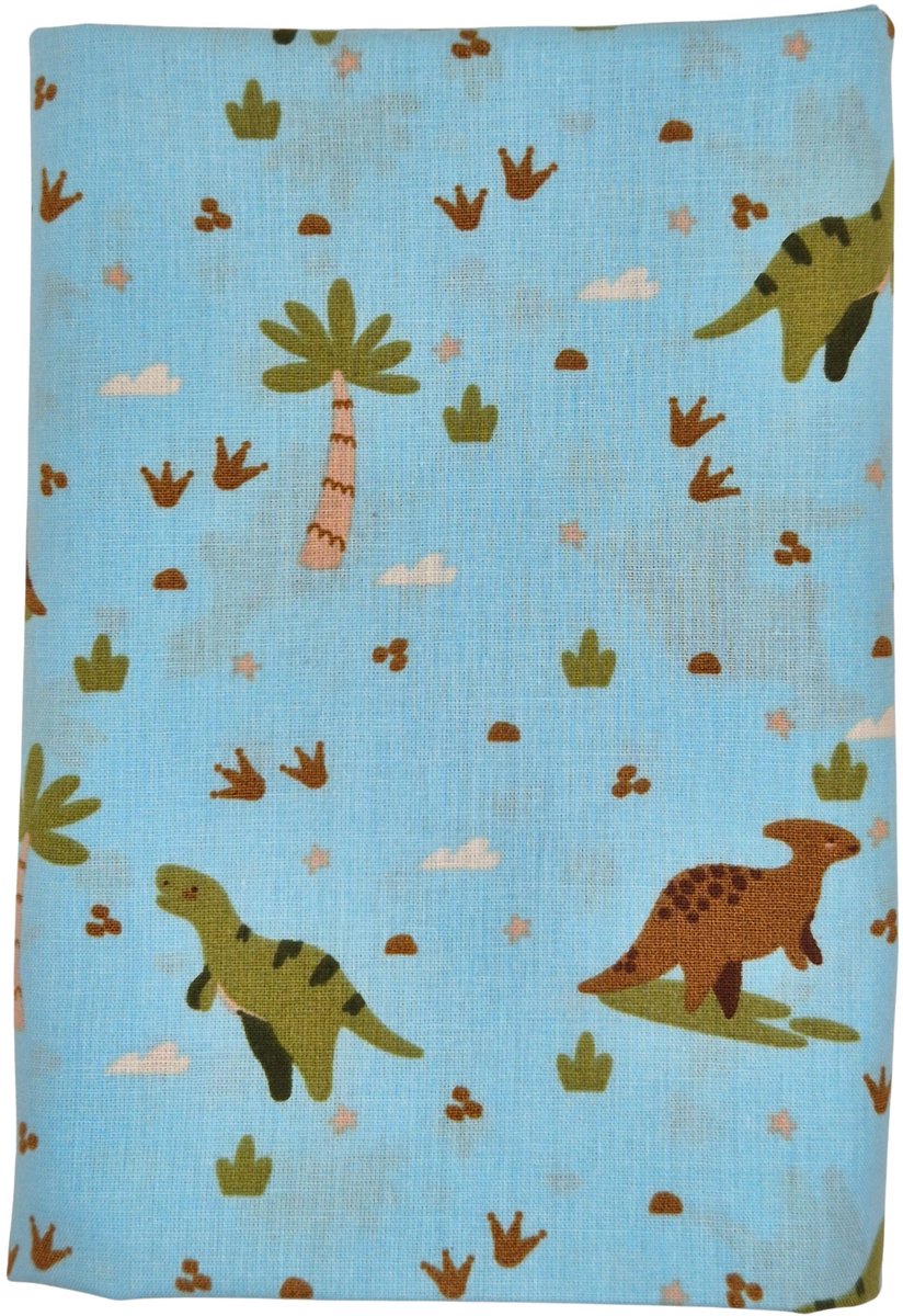 Giftwrappies Furoshiki - set van 2 doeken – dino’s blauw - herbruikbare cadeauverpakking – 30x30 en 50x50 cm - duurzaam - alternatief voor cadeaupapier