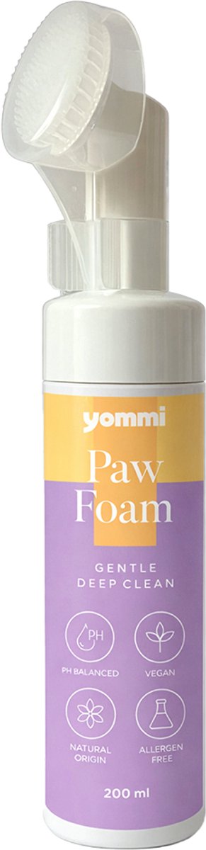 Yommi paw foam 200ml - pootreiniger Hond - Schuimende Reiniger Zonder Uitspoelen, schone pootjes na het wandelen, met alou vera
