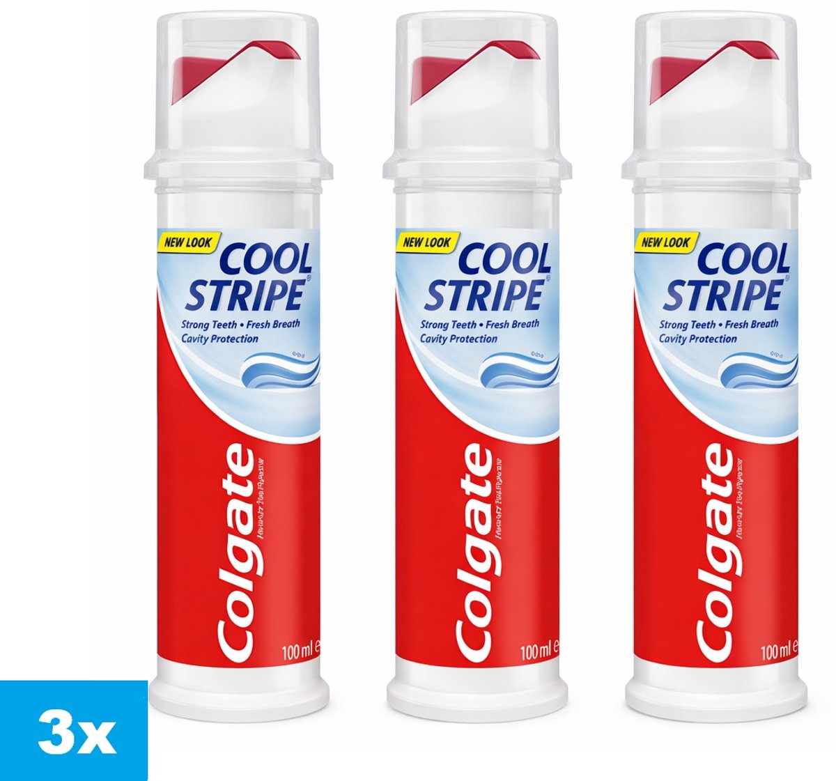 Colgate Cool Stripe Tandpasta 3 x 100 ml – 3 Stuks – Fluoride – Fresh Breath – Cavity Protection