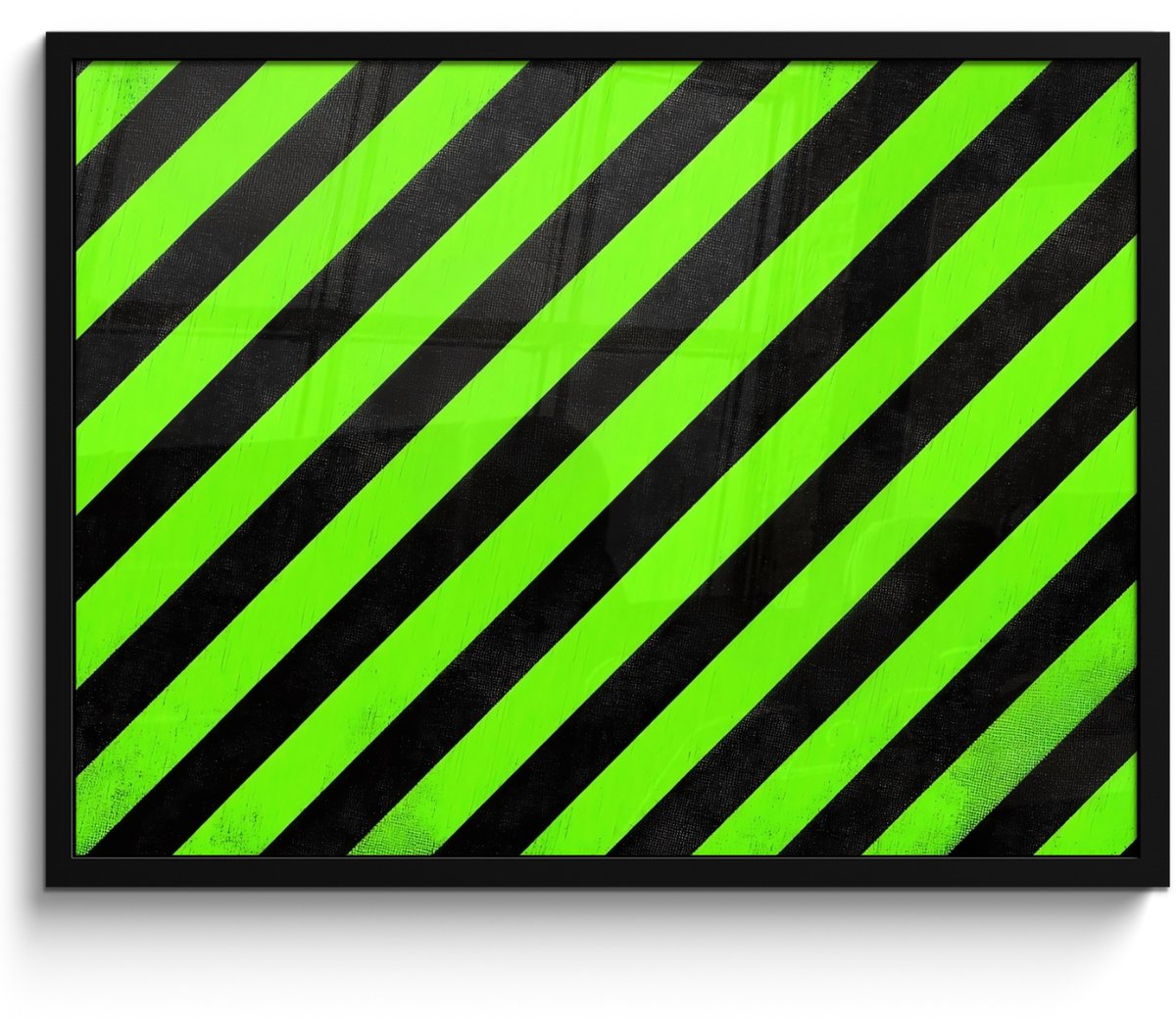 FrameYourWall Poster in lijst - Fotolijst 70x50 cm - Posters - Gaming - Strepen - Schuin - Groen - Posterlijst zwart - Decoratie - Wanddecoratie woonkamer - Muurdecoratie slaapkamer