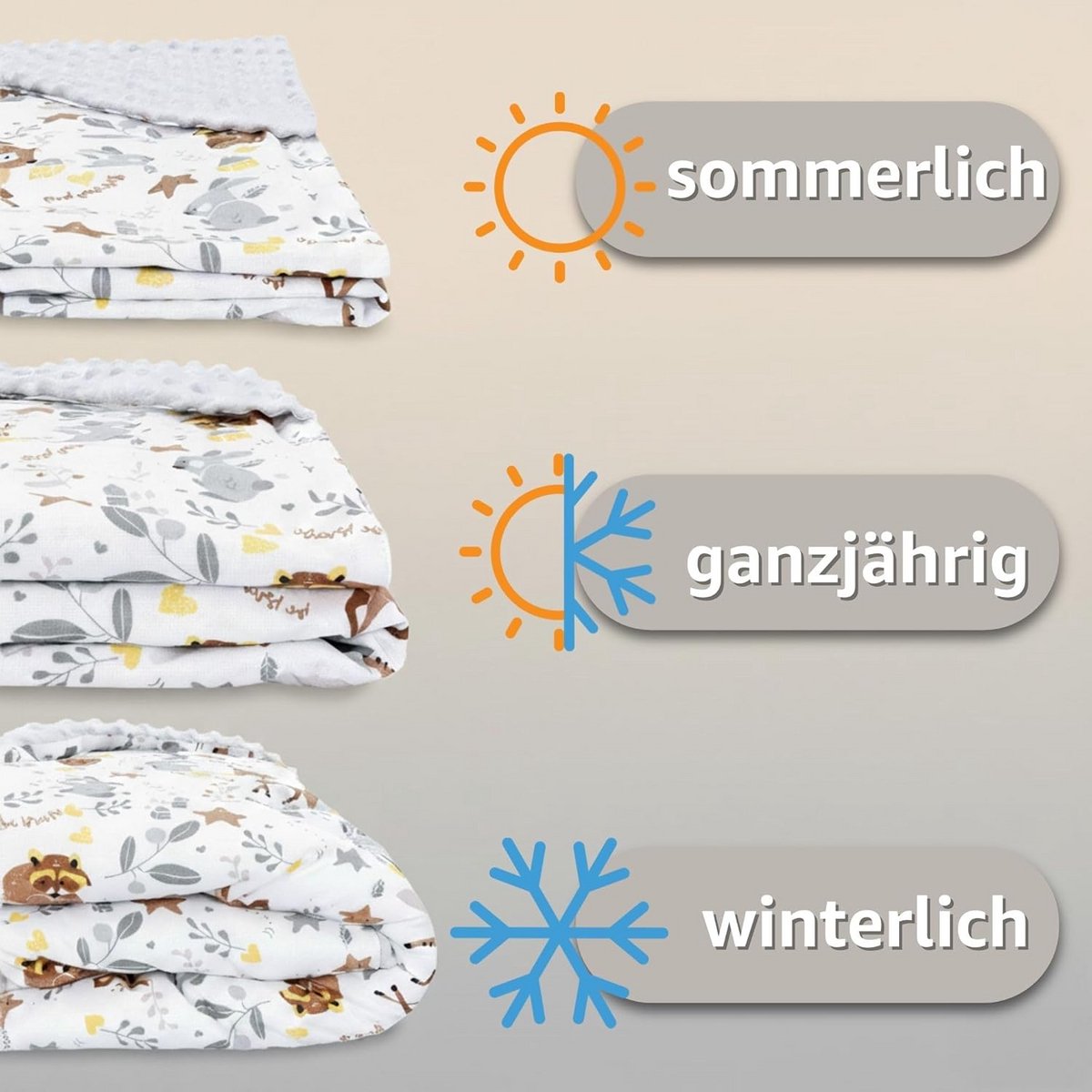 Zachte Minky Wiegdekens & Voetenzak voor Maxi Cosi en Kinderwagen - 90x90 cm – foto 3