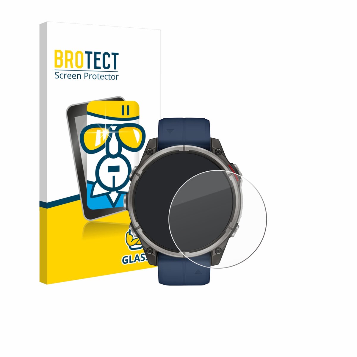 BROTECT - Glas Screenprotector voor Garmin quatix 8 (47 mm) - Gehard Beschermglas 9H