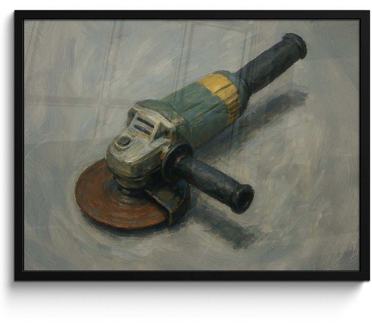 FrameYourWall Poster in lijst - Fotolijst 70x50 cm - Posters - Haakse slijper - Schilderij - Gereedschap - Posterlijst zwart - Decoratie - Wanddecoratie woonkamer - Muurdecoratie slaapkamer Multicolor