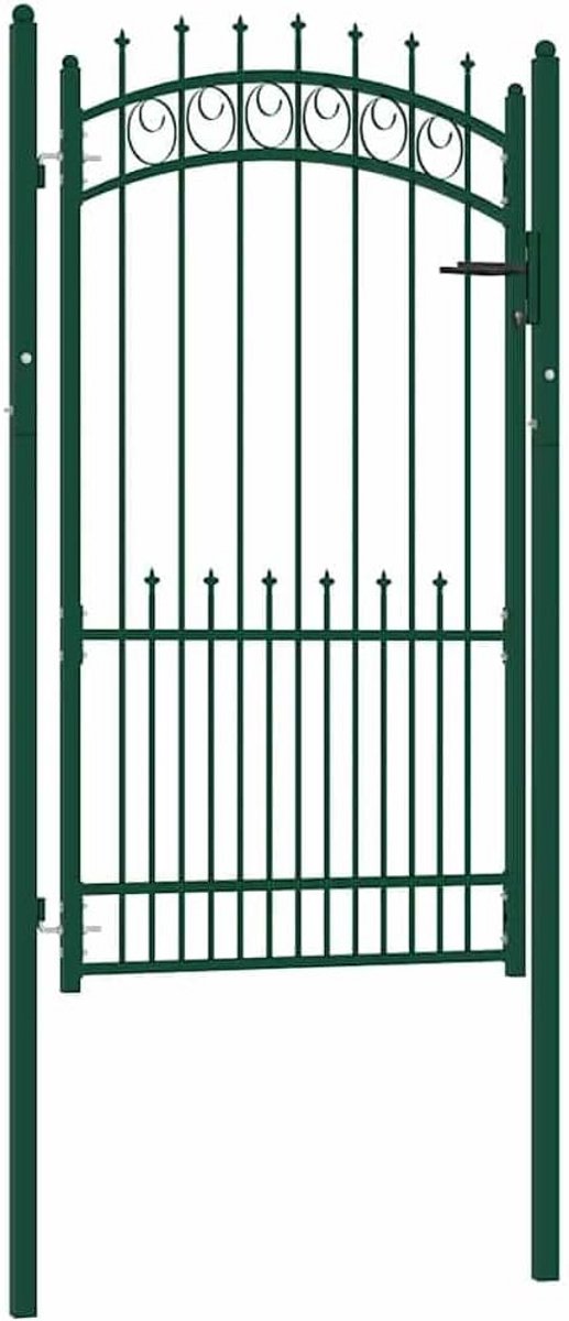 Tuinpoort met speerpunten 100x175 cm Staal Groen