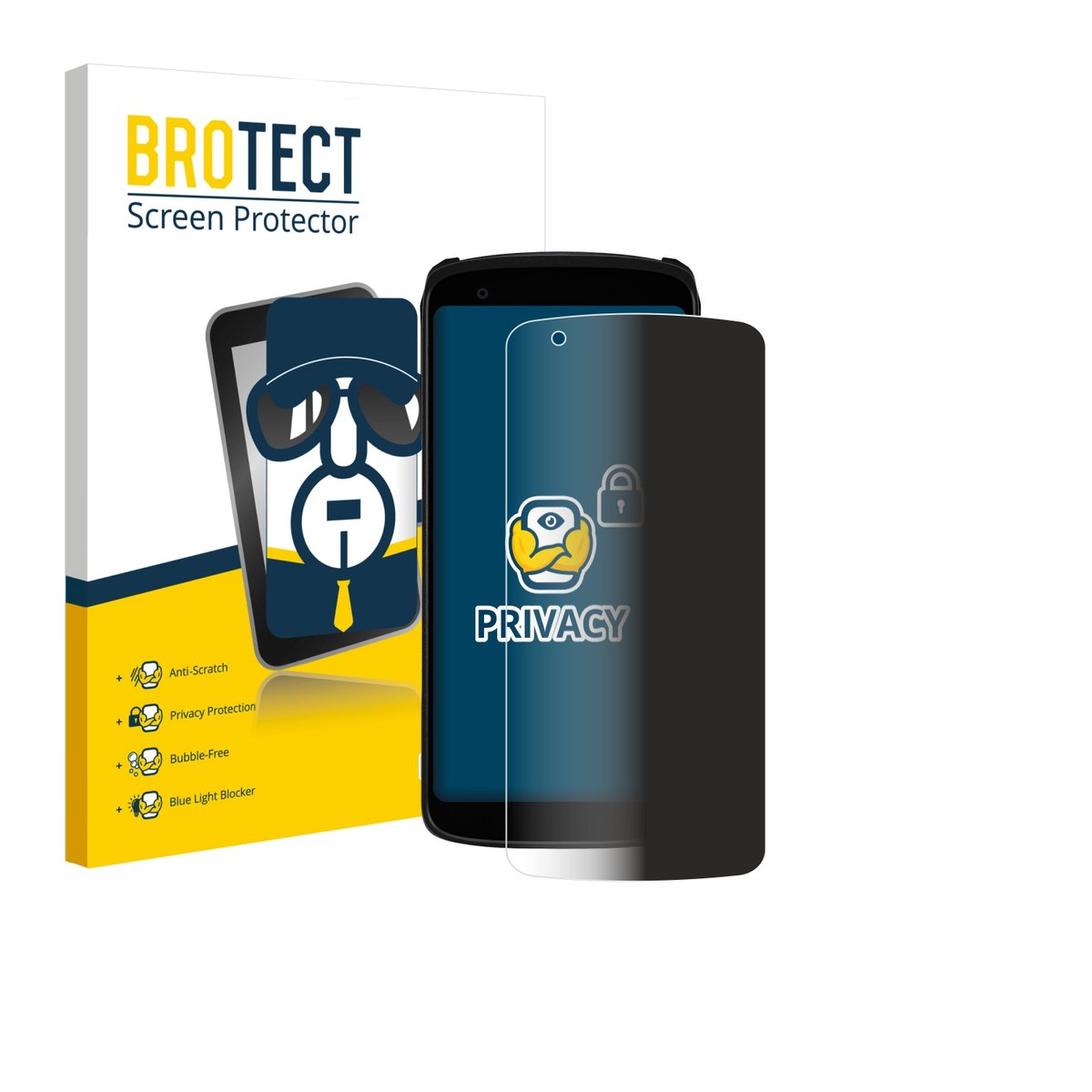 BROTECT - privacy screenprotector voor Zebra TC22R - Folie Beschermfolie Blauwlichtfilter