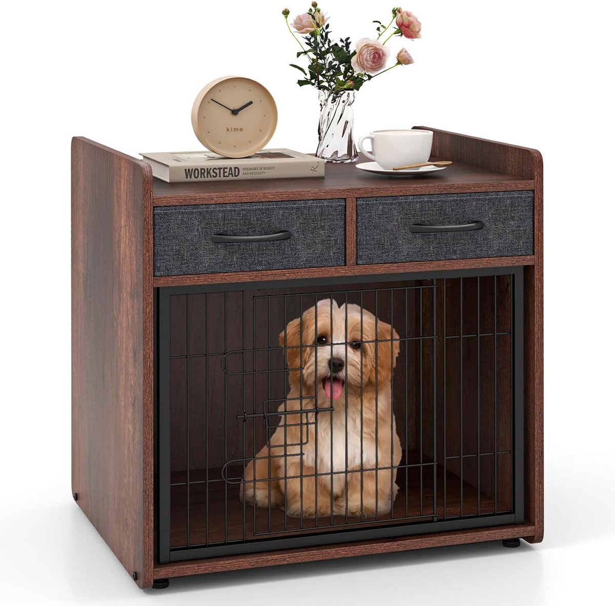 Hondenkooi Meubel met Laden voor Kleine en Middelgrote Honden