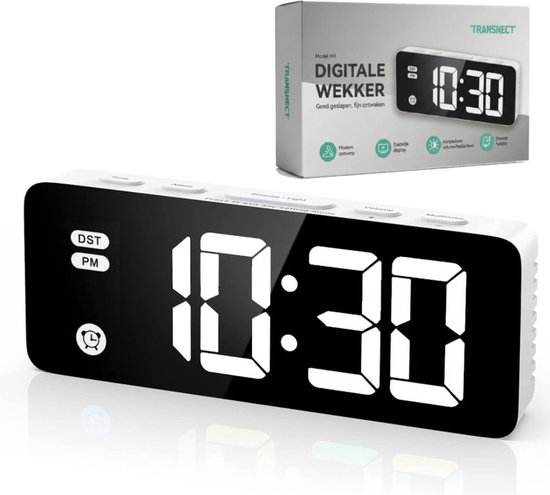 Transnect® - Digitale Wekker - Dimbaar LED Display - Voor Slaapkamer, Woonkamer