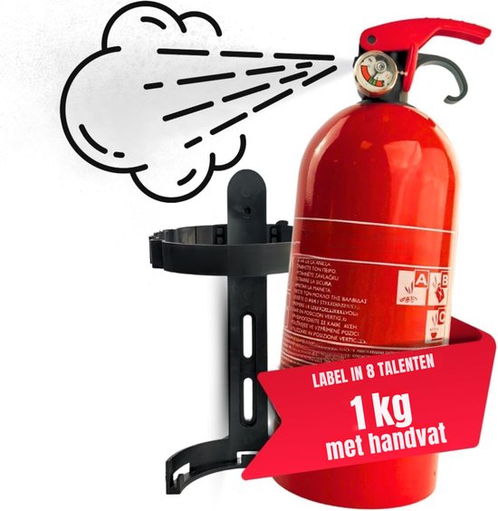 AMA® Brandblusser Auto - Brandblusser -Schuimblusser - Met Handvat - 1 KG - 29x10x10cm - Rood
