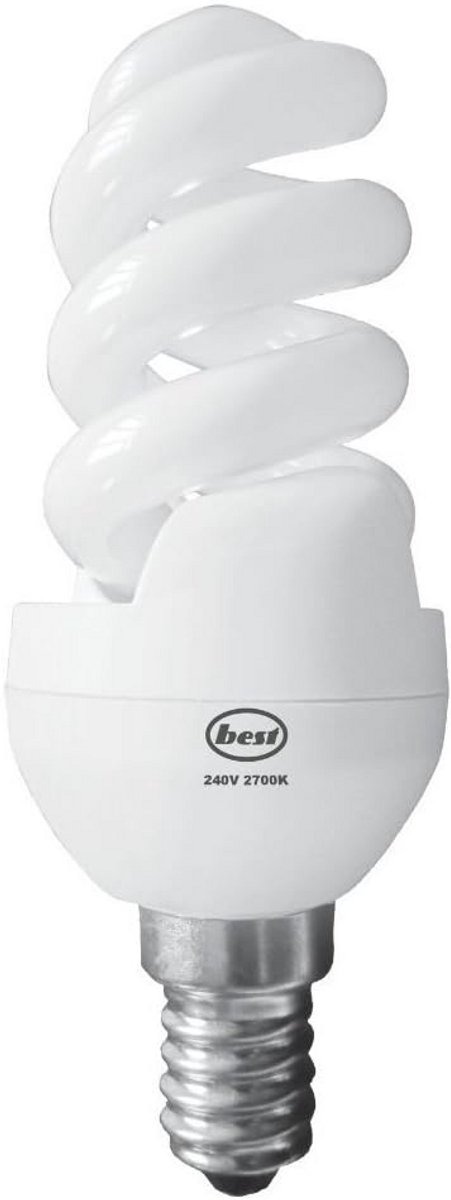 Energiebesparende Mini Spiraallamp 11W T3 SES Wit CFL