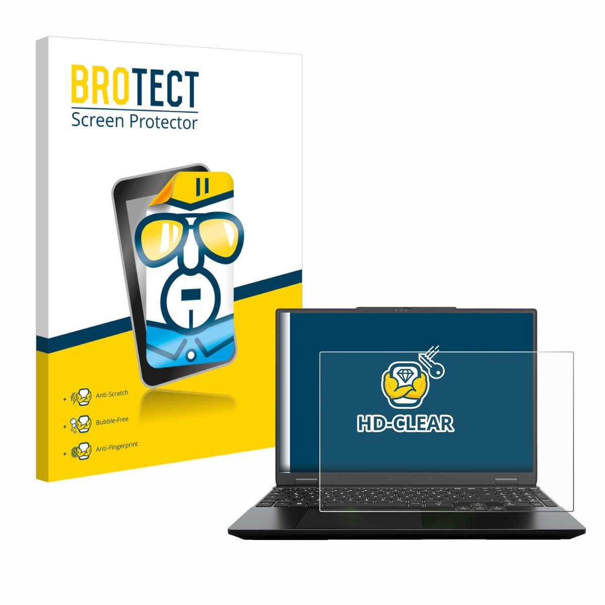 BROTECT - Screenprotector voor XMG Evo 15 - Folie Beschermfolie transparant
