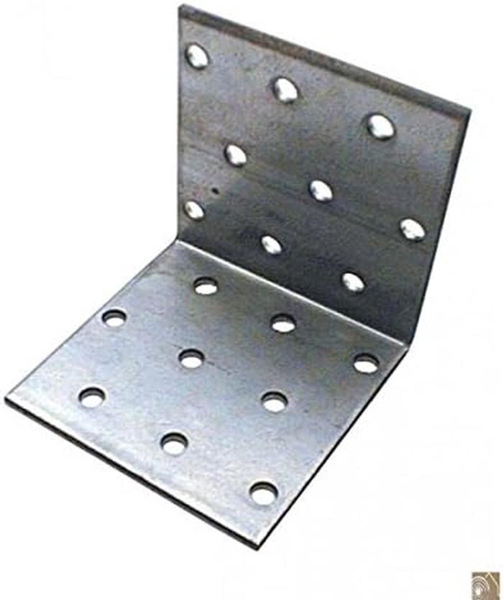 Verzinkte Hoekverbinder 40x40x40 mm - Geperforeerd Montagehoek 2mm Dikte