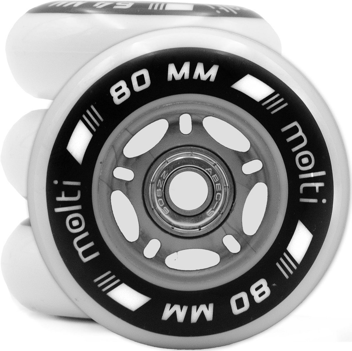 8-Pack Inline Skate Wielen 80mm met ABEC-9 Kogellagers - Wit Polyurethaan voor Indoor & Outdoor