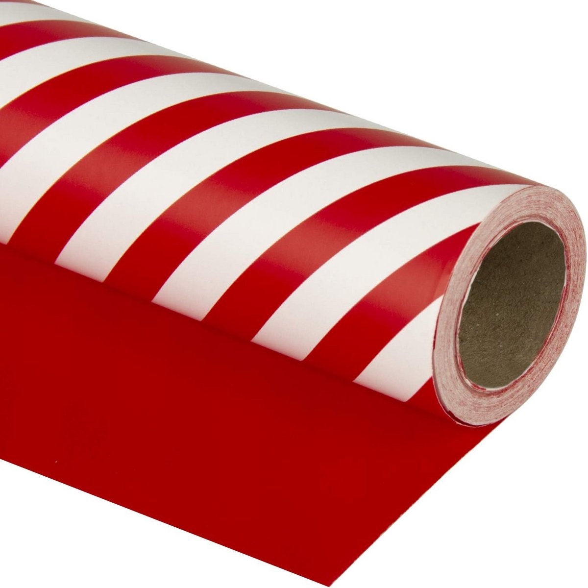 Omkeerbaar Inpakpapier Rood en Gestreept - Geschenkrul voor Kerst, Verjaardag en Feestdagen