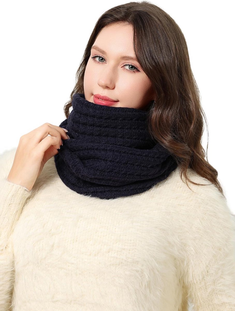 Dames什么sjaal Winter Gebreid Warm Warm Gebreide Loop Sjaal