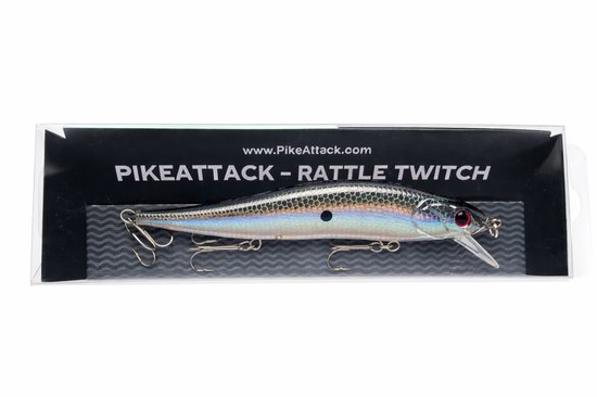 PikeAttack-RattleTwitch-Twichbait-Plug-Jerkbait-Grijs-15Gram-12cm van PikeAttack — afbeelding 2