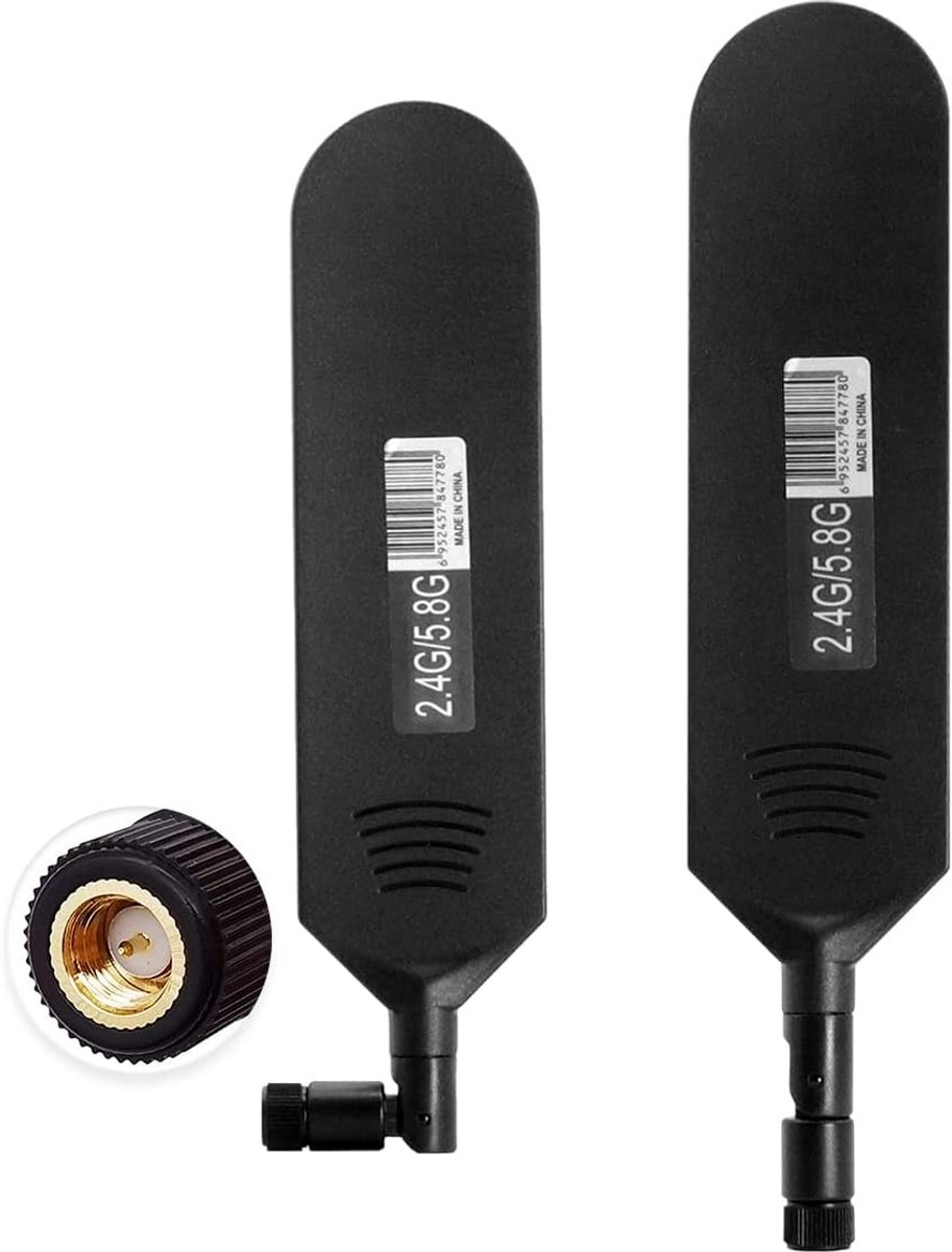 Dual Band WiFi Antenne 12dBi Hoge Versterking Omnidirectioneel met SMA Connector voor Router en Netwerkkaart (2 Stuks)