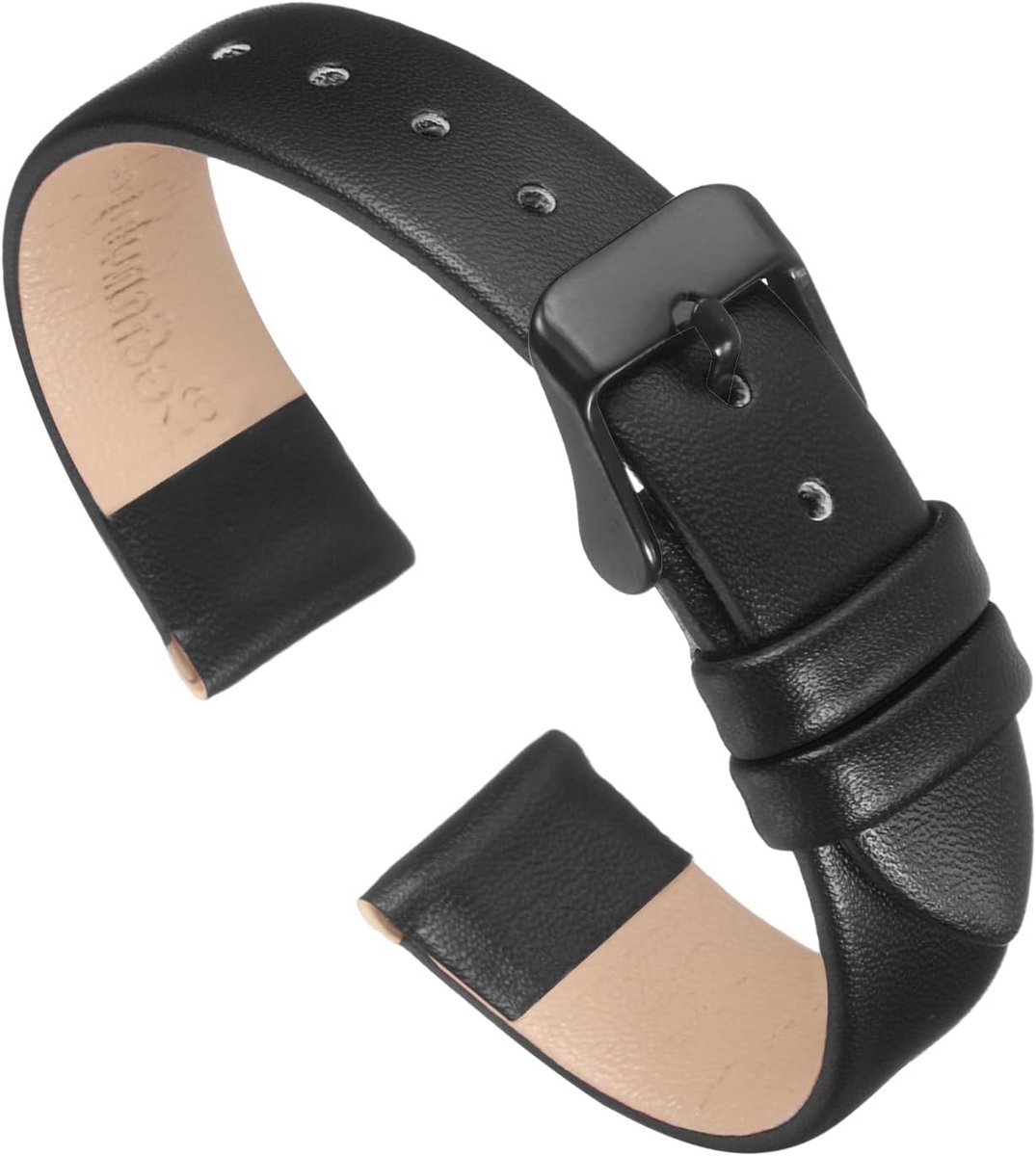 Elegante Dunne Leren Horlogeband 16mm - Universele Band met Gesp voor Heren en Dames