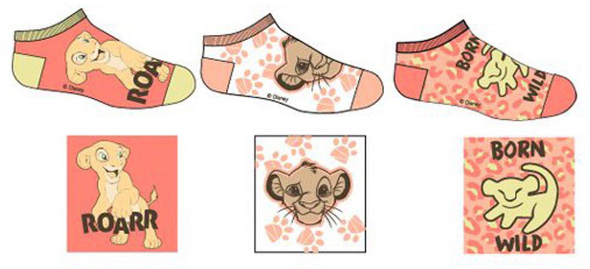 Disney The Lion King Enkelsokken - Maat 31-34 - Kindersokken - 3 paar - Voor kinderen - Lion King uitvoering
