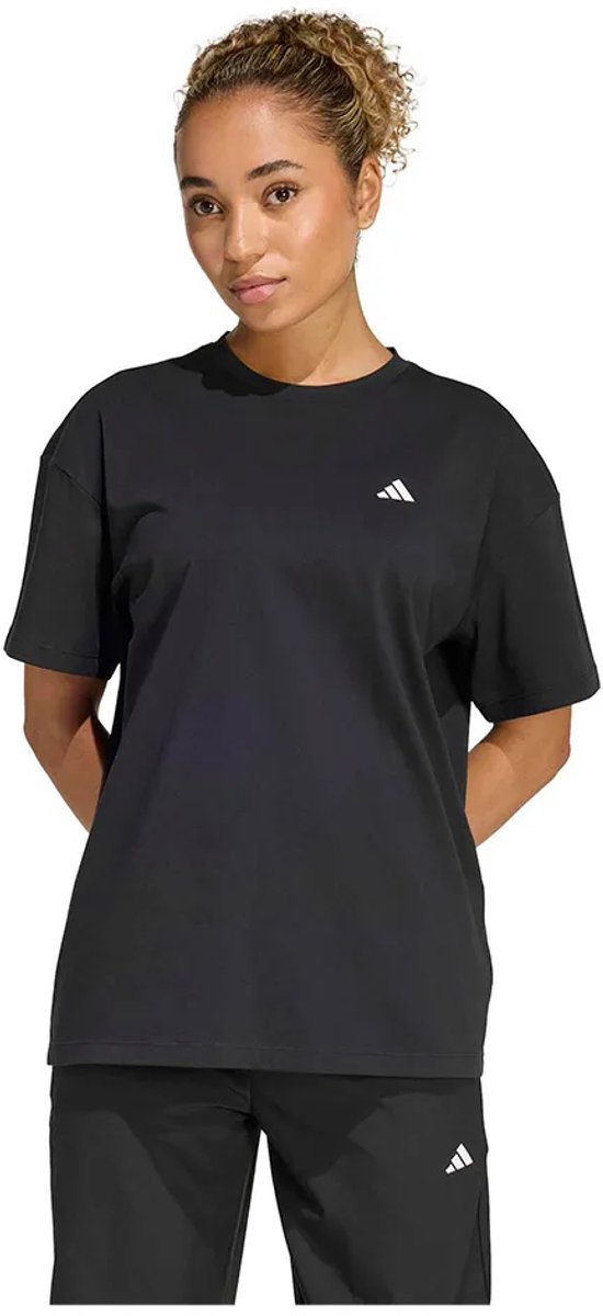 Adidas Power Essentials Workout Oversized T-shirt Met Korte Mouwen Vrouw Zwart