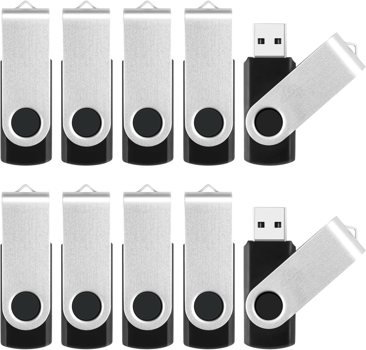 Flashdrive Pakket - USB Stick Geheugen - Data Opslag Back-up - 360 Graden Draaibaar - Mini Compact Ontwerp - Zwart