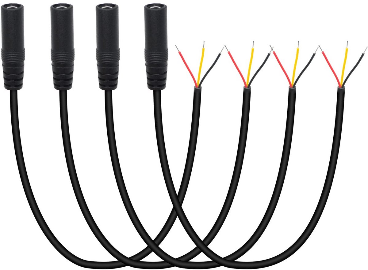 Audio Kabel Set - Jackstekker Naakt - Audio Reparatie - Zuiver Koperdraad - Vier Stuks 0.5M