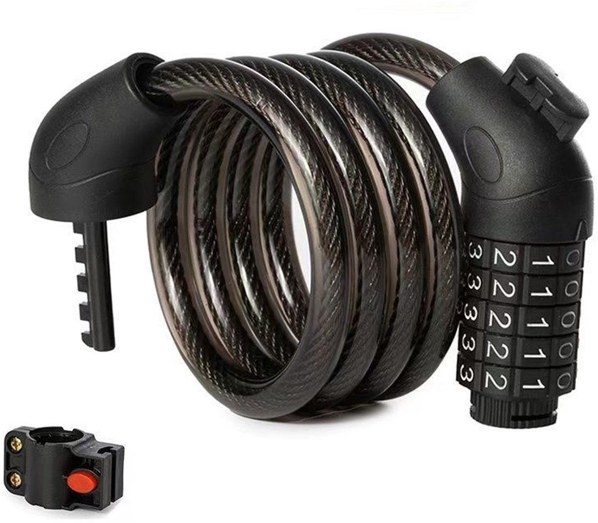 Kabelslot Fiets Cijferslot - Codeslot - 90 cm - 12mm Kabel -5 Cijferig - Diefstalbestendig - Voor Fiets, E-Bike En Karren